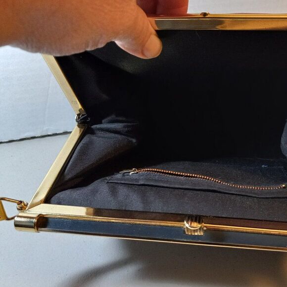 Vintage Navy/Red Box Satchel Handbag, Granny chic Cottagecore Grandmacore - Picture 8 of 11